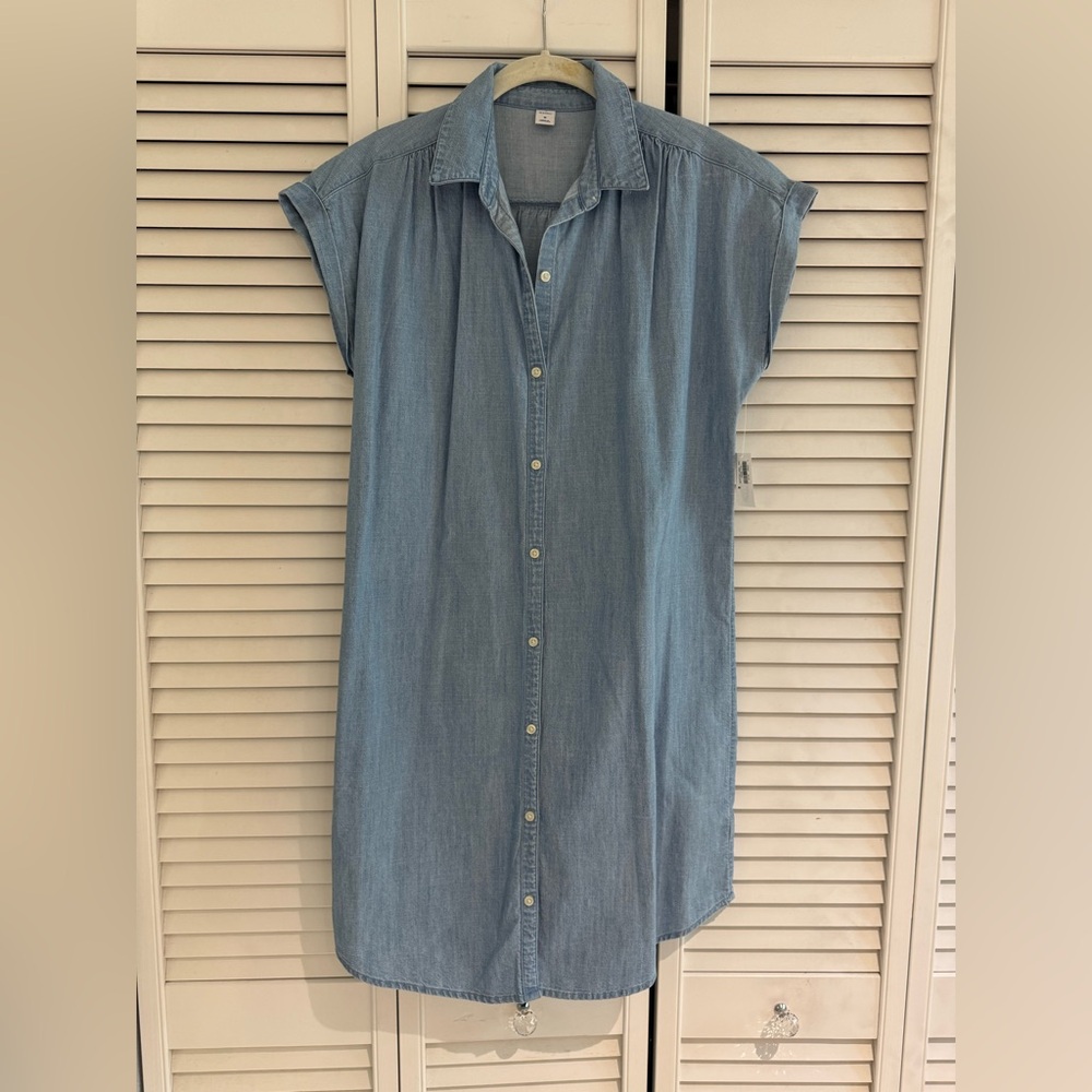 Old Navy Women’s Blue Denim Cap sleeve Midi Dress M NWT